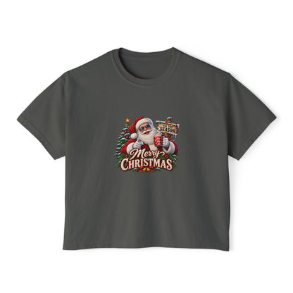 Merry Christmas Santa Women's Boxy Tee
