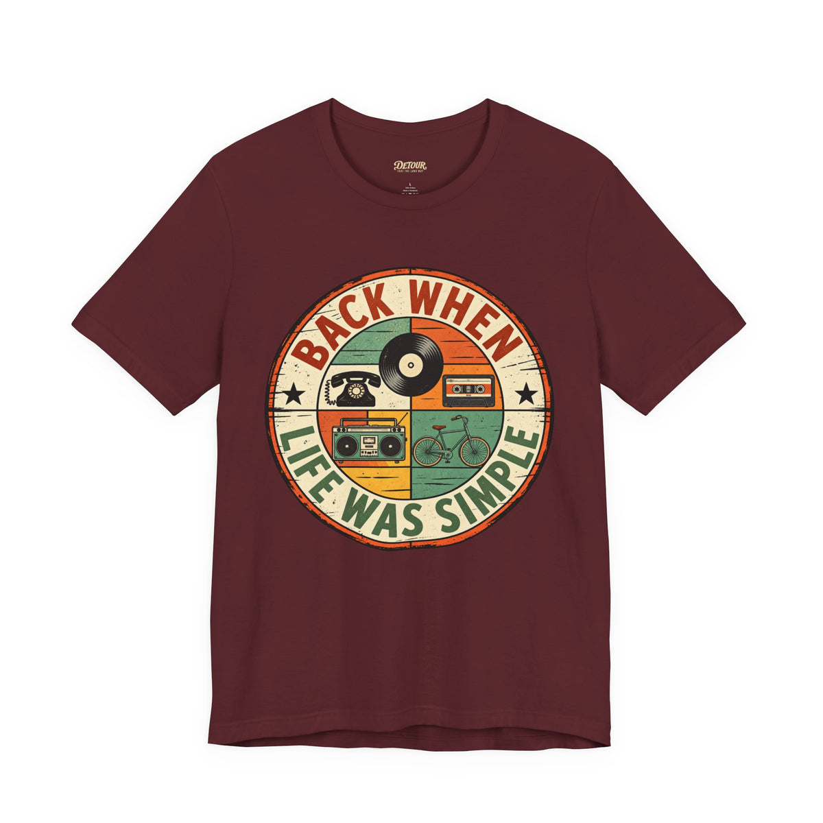Back When Life Was Simple Vintage Retro T-Shirt