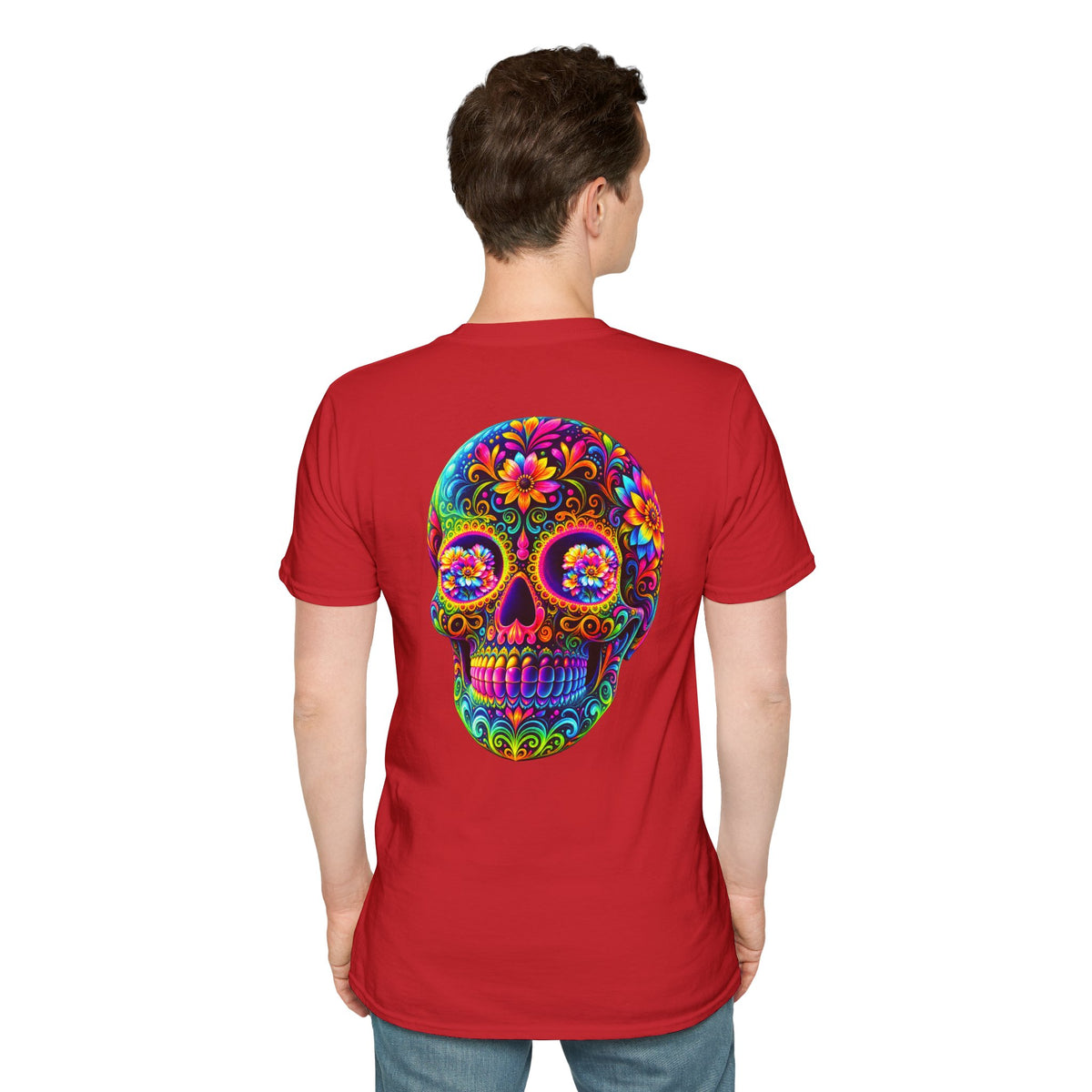 Sugar Skull T-Shirt — Colorful Day of the Dead Floral Skull Tee