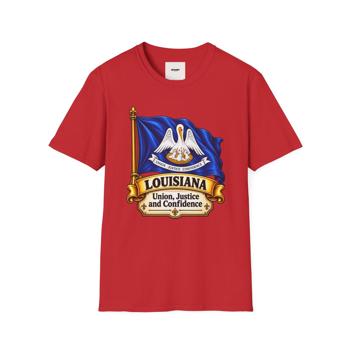 Louisiana State Flag T-Shirt — Pelican Emblem "Union, Justice & Confidence" Tee