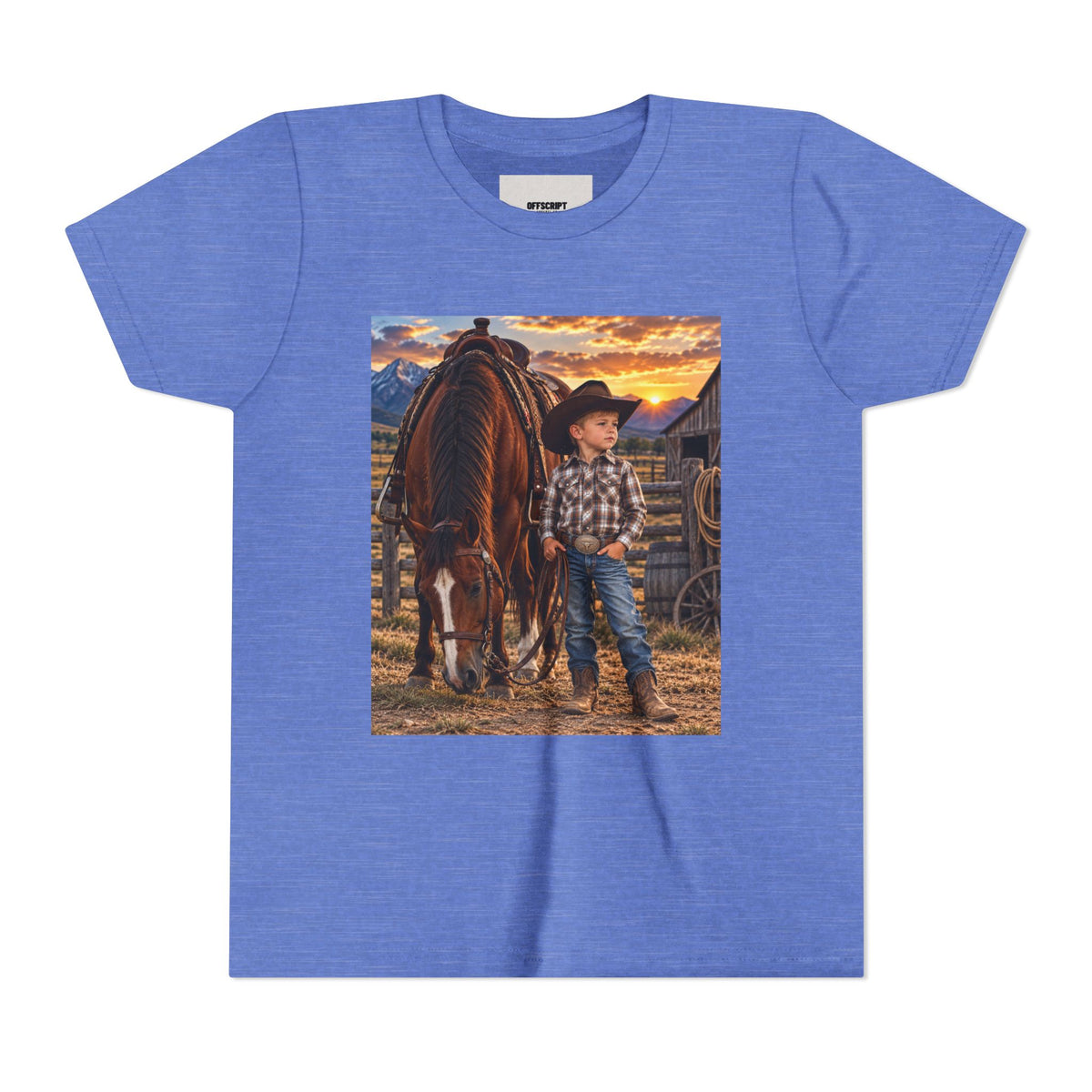 Youth Western Cowboy Tee — Little Cowboy & Horse Graphic Shirt