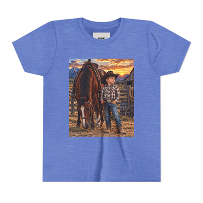 Youth Western Cowboy Tee — Little Cowboy & Horse Graphic Shirt