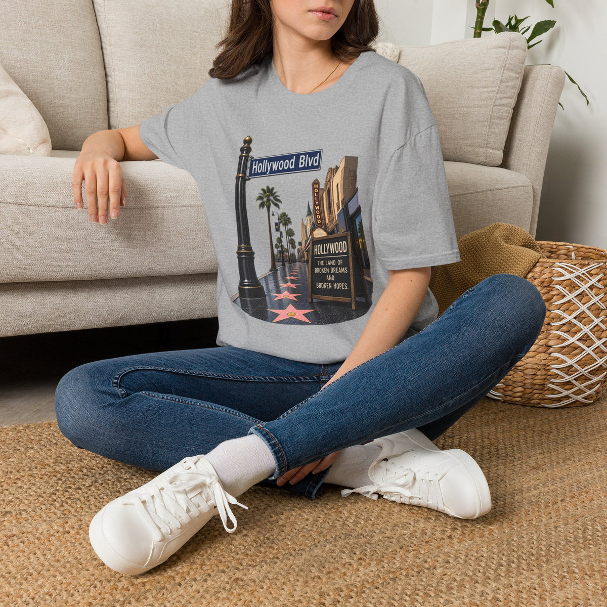 Hollywood Blvd T-Shirt — Vintage Palm Trees & Walk of Fame Tee