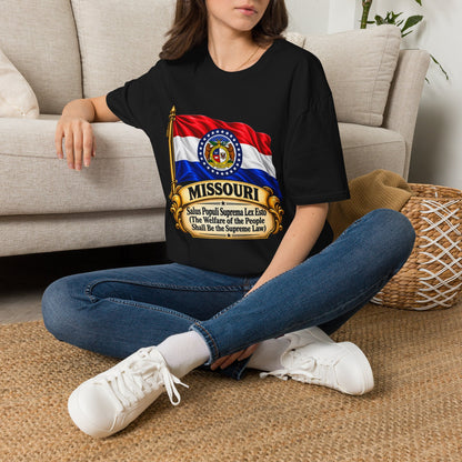 Missouri Flag T‑Shirt — State Seal & Motto Folded Flag Tee