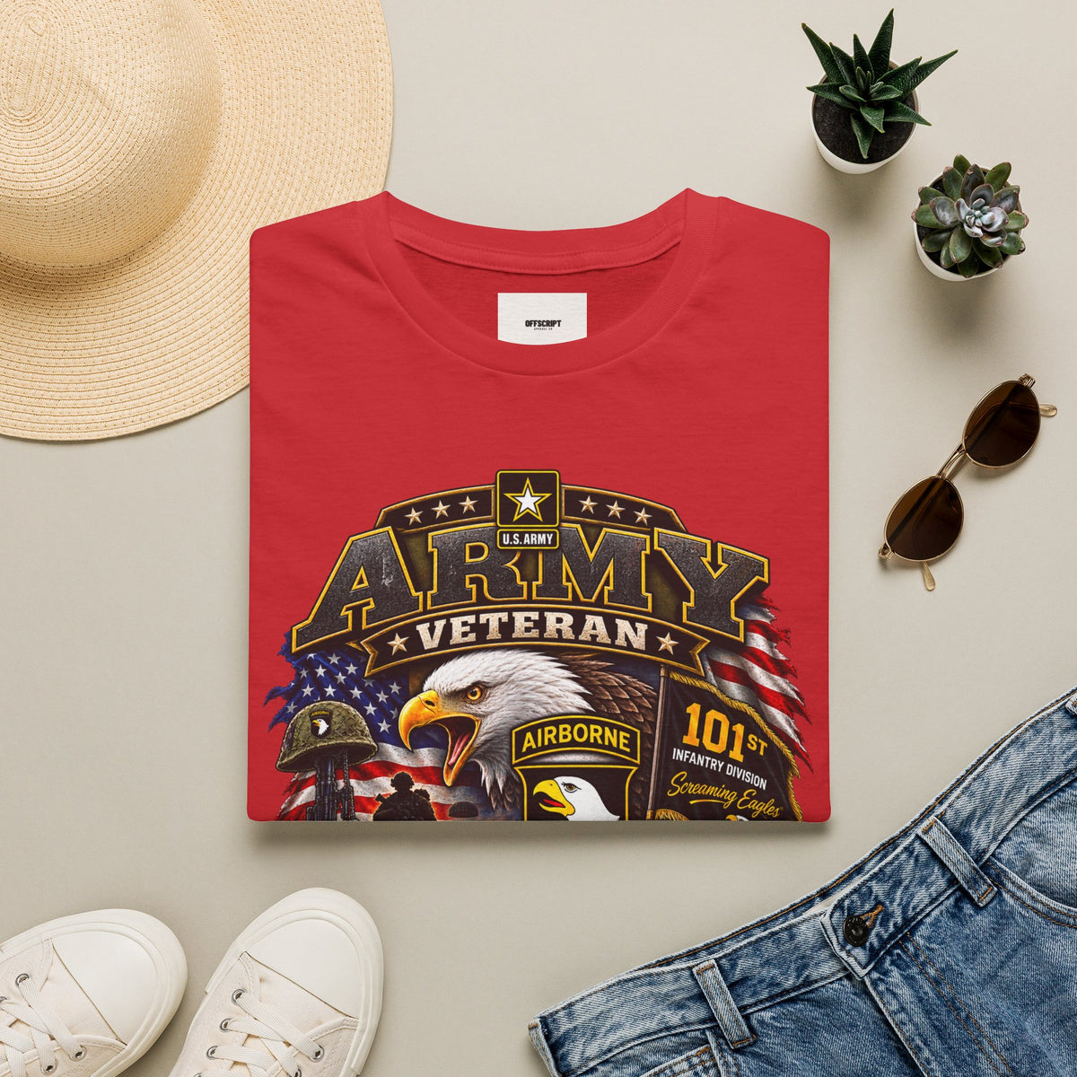 Army Veteran T-Shirt — Patriotic Eagle Airborne Tribute