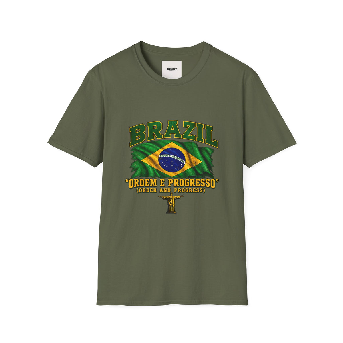 Brazil Flag T-Shirt — BRAZIL with Ordem e Progresso Graphic