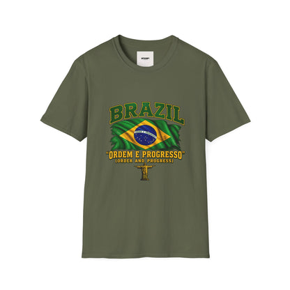 Brazil Flag T-Shirt — BRAZIL with Ordem e Progresso Graphic