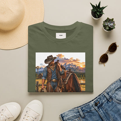 Cowboy Sunset T-Shirt — Western Ranch Horse Graphic