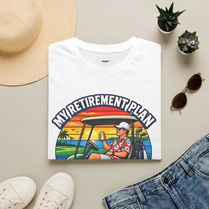 Retirement Golf T-Shirt — “My Retirement Plan Is On Par” Vintage Golf Cart Design