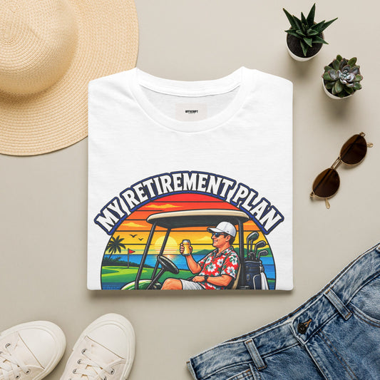 Retirement Golf T-Shirt — “My Retirement Plan Is On Par” Vintage Golf Cart Design