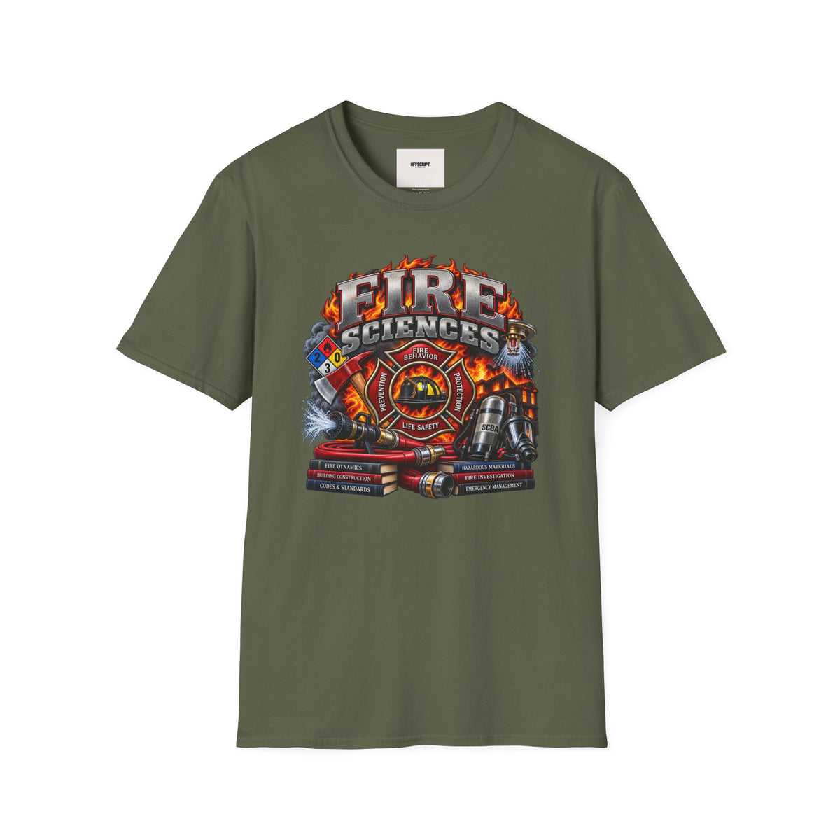 Fire Sciences T-Shirt — Firefighter Department Badge Graphic Tee