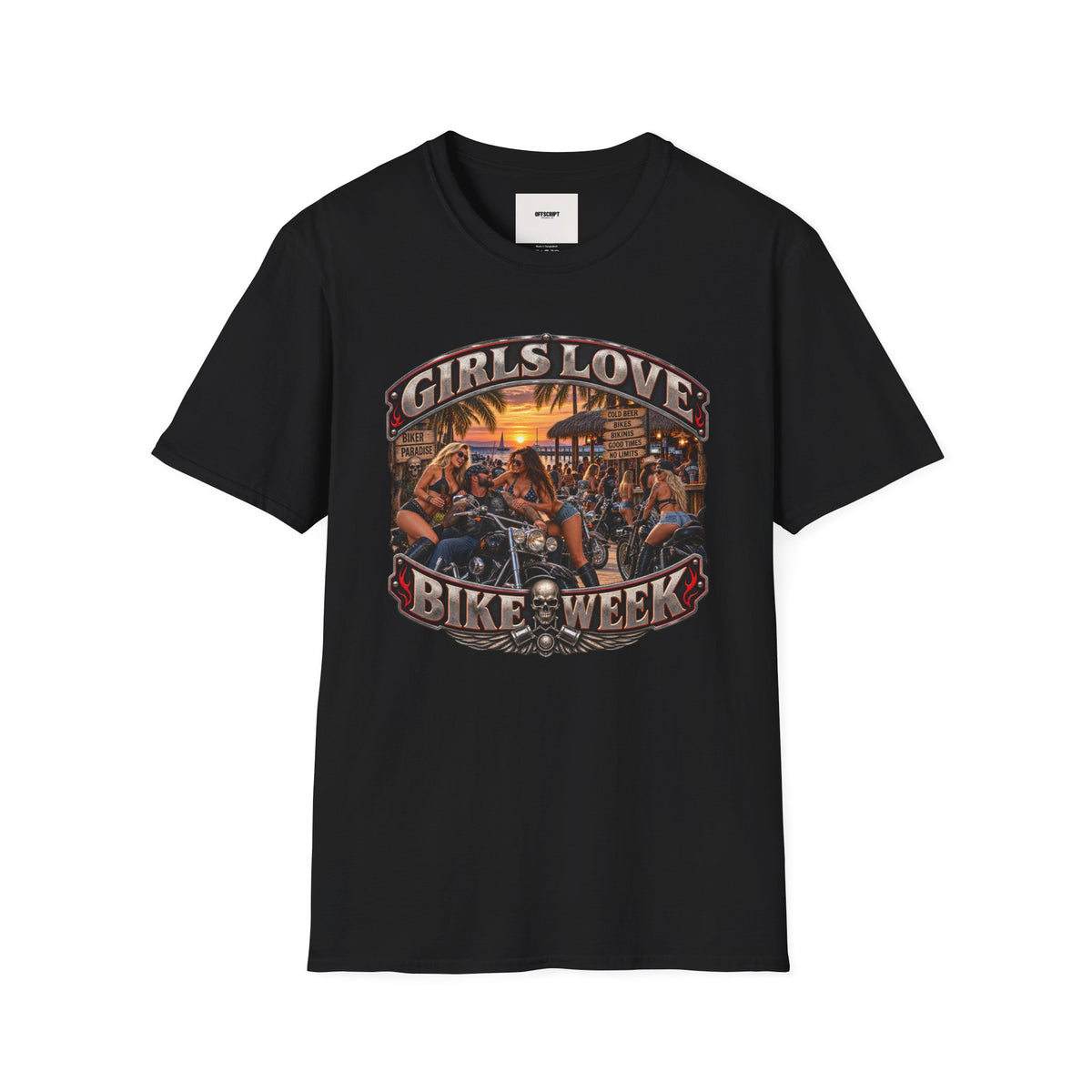 Girls Love Bike Week T-Shirt — Biker Bar Sunset Graphic Tee