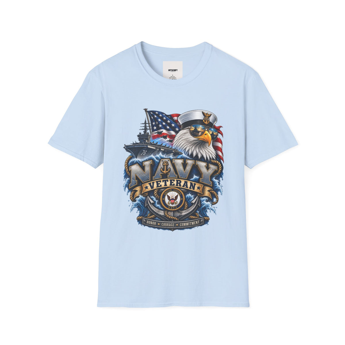 Navy Veteran Eagle T‑Shirt — Patriotic US Navy Flag Design