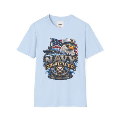Navy Veteran Eagle T‑Shirt — Patriotic US Navy Flag Design
