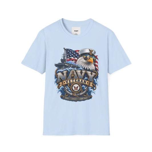 Navy Veteran Eagle T‑Shirt — Patriotic US Navy Flag Design