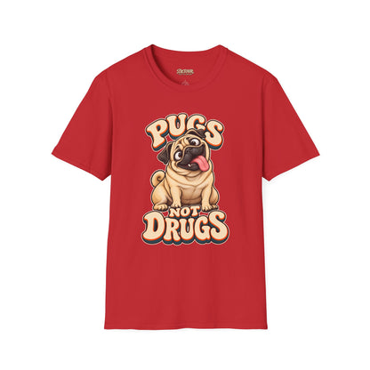 Pugs Not Drugs Funny Pug T-Shirt
