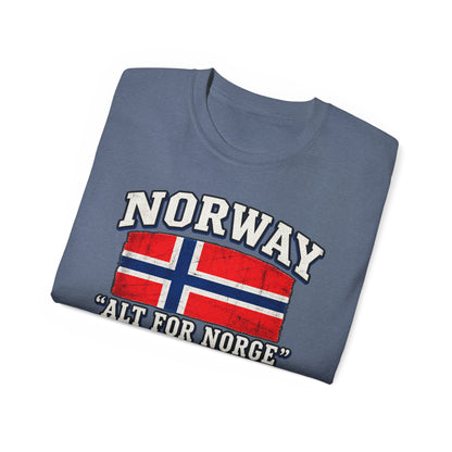 Norway Flag Viking Ship T‑Shirt — "Alt For Norge" Patriotic Tee