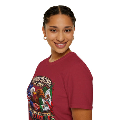We Stand Together As One Eagle T-Shirt — USA & Mexico Unity Patriotic Tee