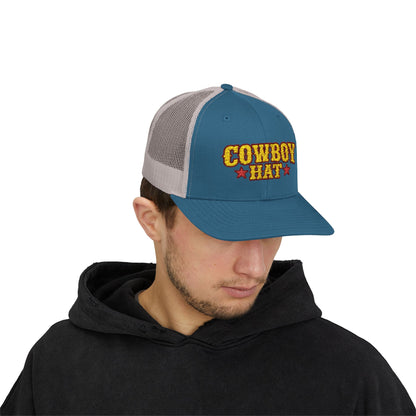 Cowboy Hat Snapback Trucker Cap – Western Rodeo Mesh Back Hat
