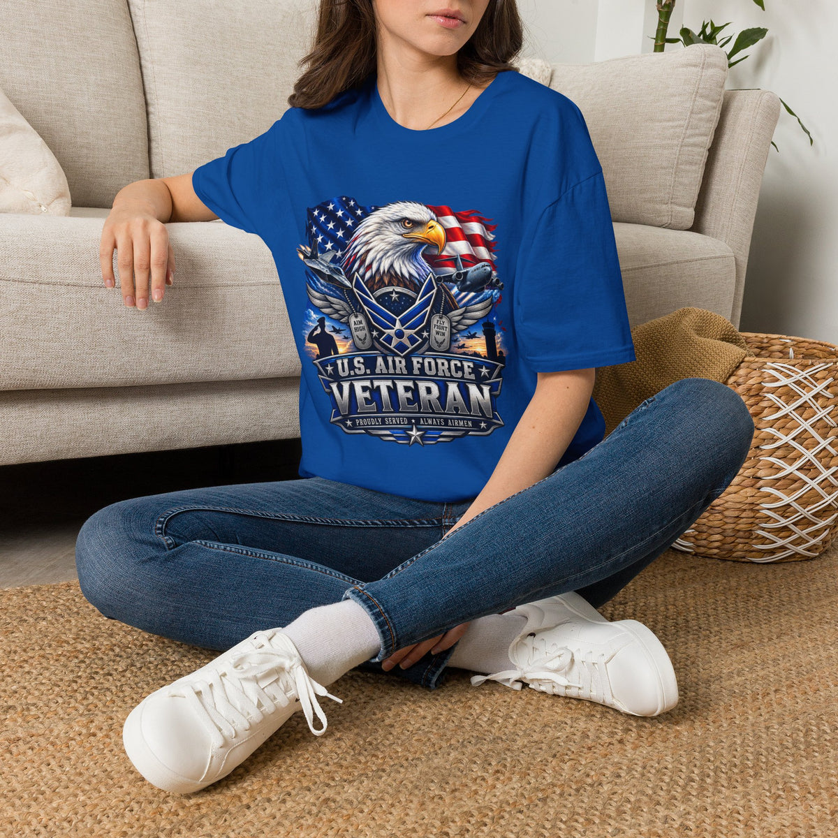 Air Force Veteran Eagle T‑Shirt — U.S. Flag Military Tribute