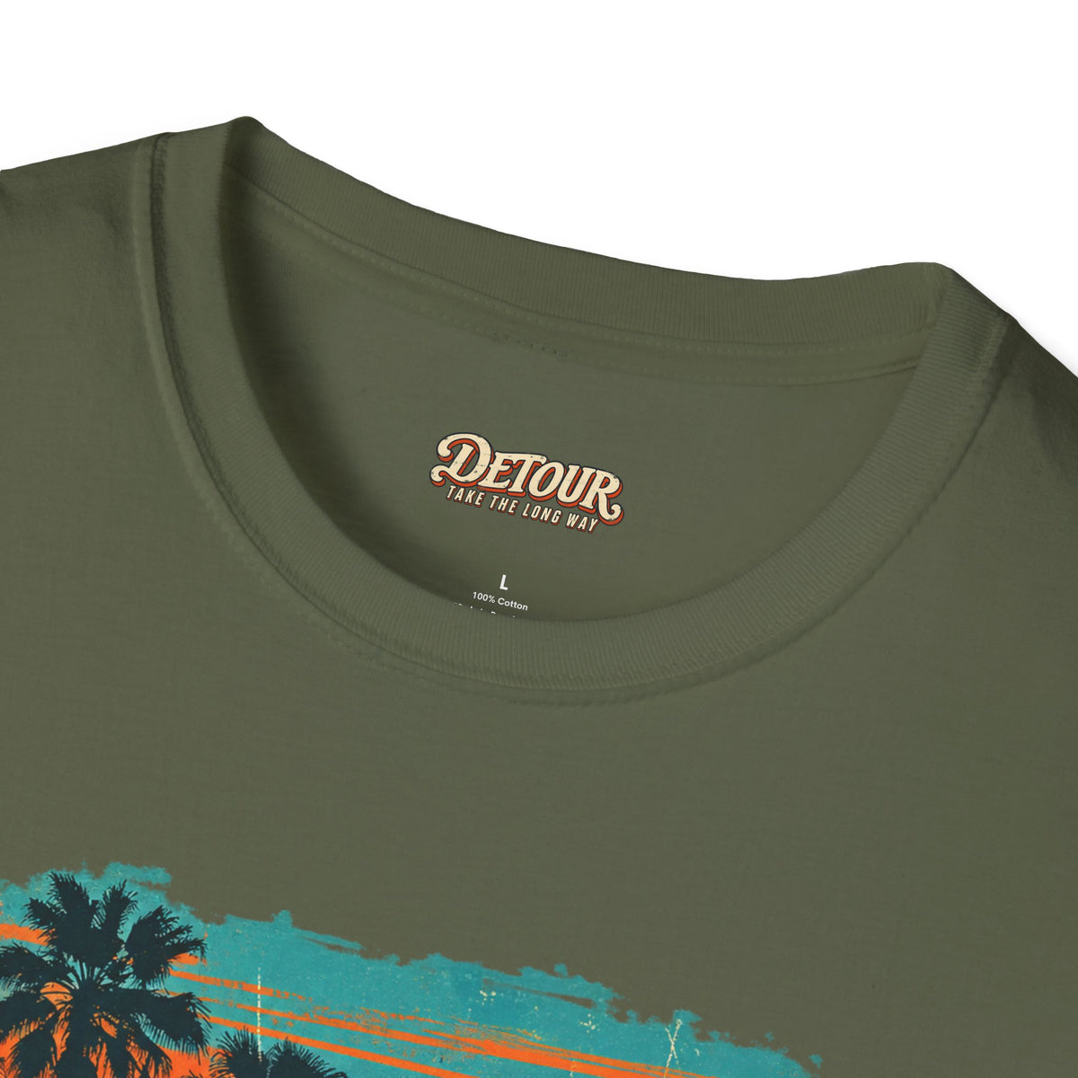Retro Sunset Van T-Shirt – Tropical Beach Road Trip Graphic