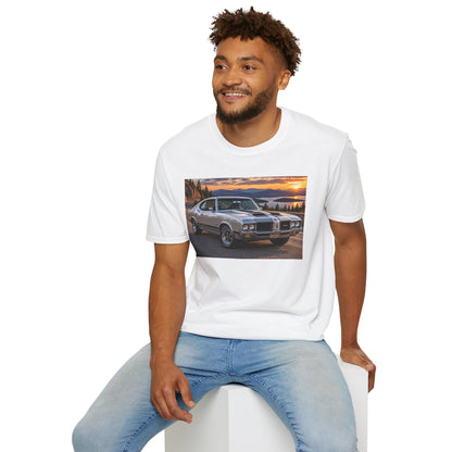 Classic Muscle Car T-Shirt – Vintage Oldsmobile Sunset Graphic Tee