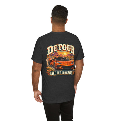 Detour Graphic Tee — 'Detour: Take the Long Way' Vintage Road Trip T‑Shirt