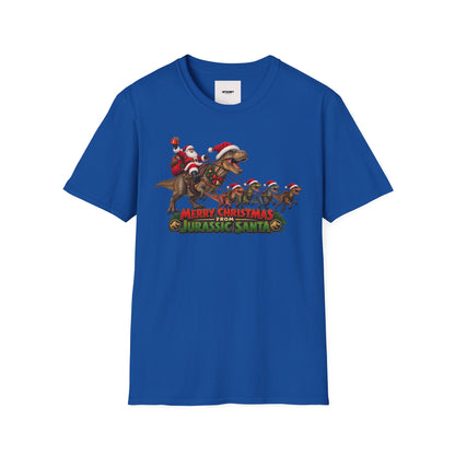 Christmas Dinosaur T-Shirt — “Merry Christmas from Jurassic Santa” Holiday Tee