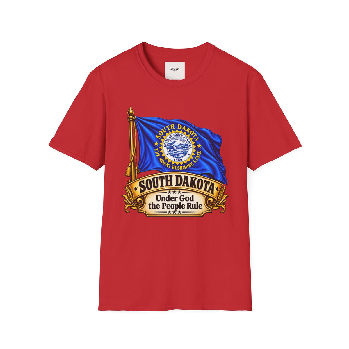 South Dakota Flag T‑Shirt — "Under God the People Rule" State Pride Tee