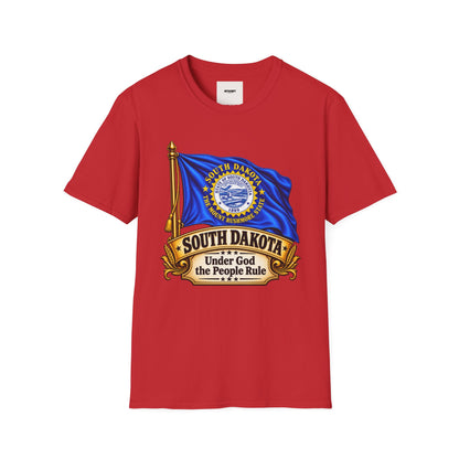 South Dakota Flag T‑Shirt — "Under God the People Rule" State Pride Tee