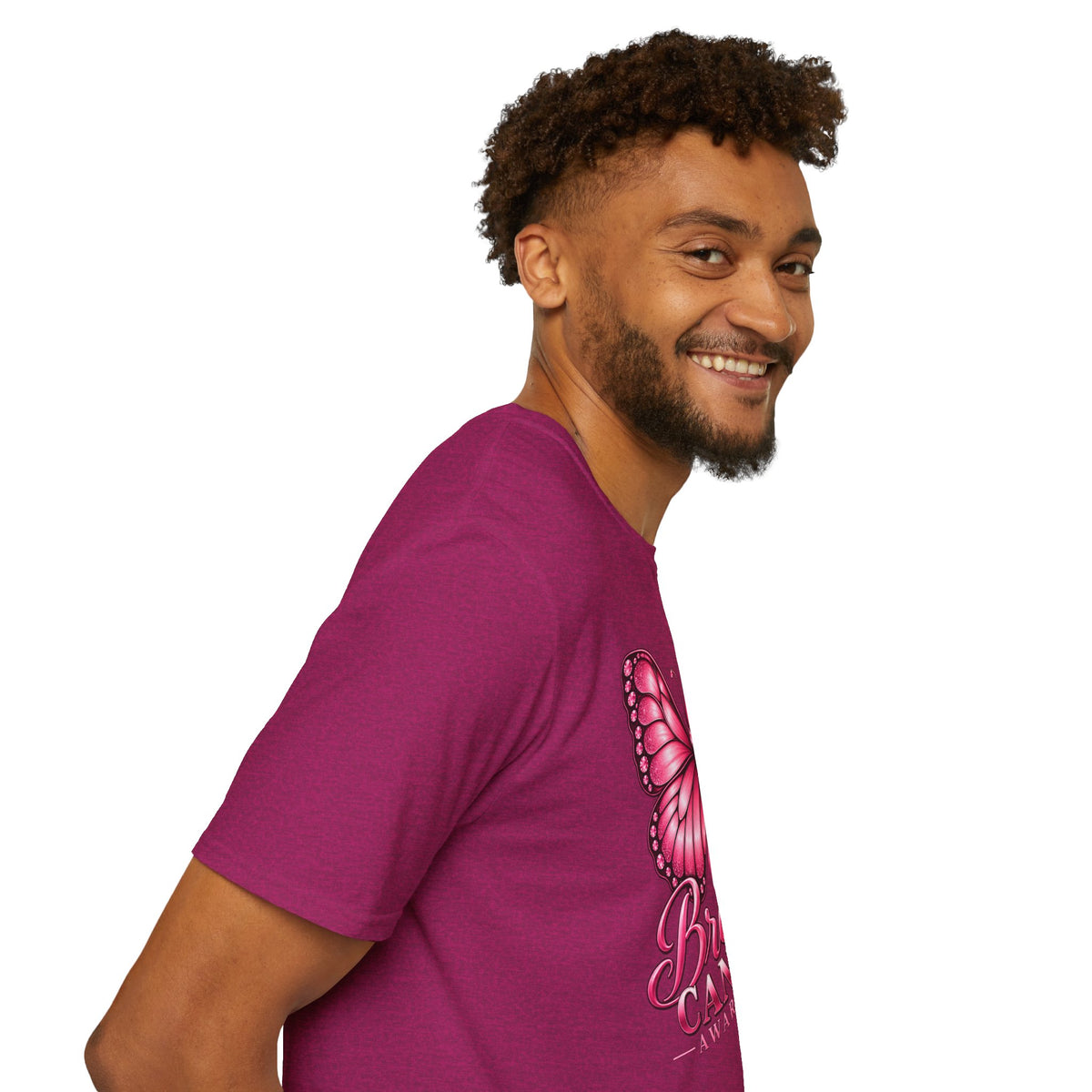 Pink Ribbon Butterfly Breast Cancer Awareness T-Shirt | Support Ribbon Tee