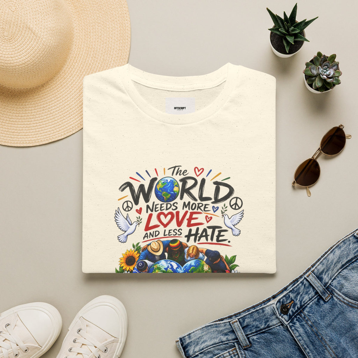 Love Over Hate T‑Shirt — "The World Needs More Love and Less Hate" Graphic Tee