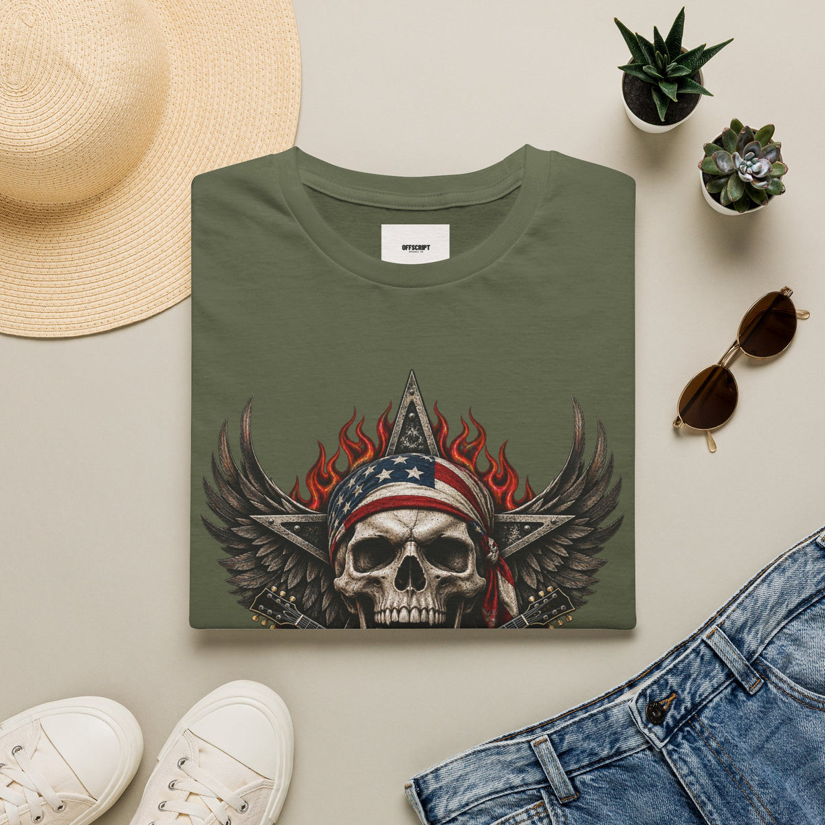 Skull & Wings T‑Shirt — American Rebel Rocker Graphic Tee