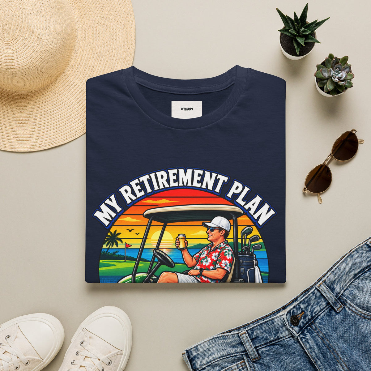 Retirement Golf T-Shirt — “My Retirement Plan Is On Par” Vintage Golf Cart Design