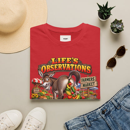Life's Observations Farmers Market T-Shirt — Funny Donkey Produce Graphic Tee