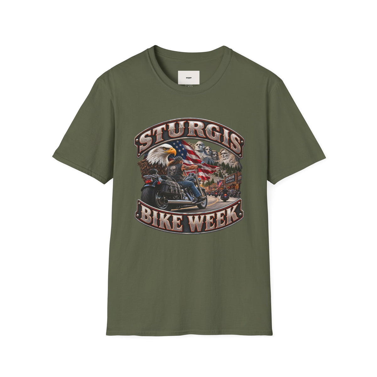 Sturgis Bike Week T-Shirt — American Eagle & Mount Rushmore Motorcycle Tee