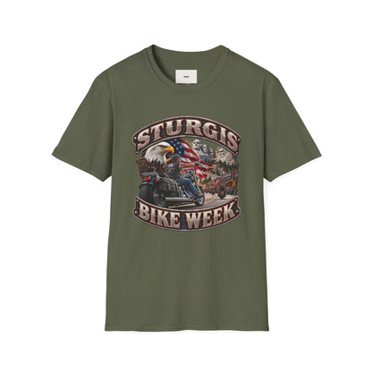 Sturgis Bike Week T-Shirt — American Eagle & Mount Rushmore Motorcycle Tee