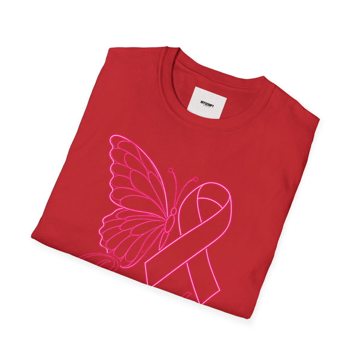 Breast Cancer Awareness Butterfly T-Shirt - Pink Ribbon Support Tee