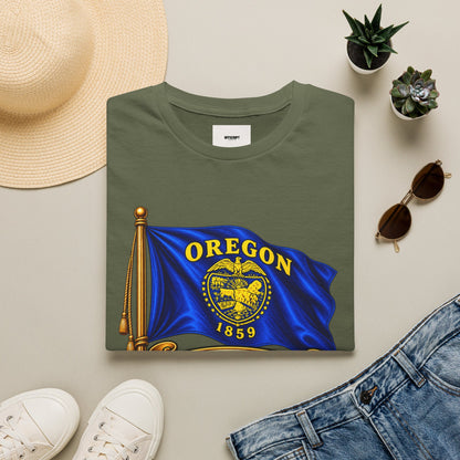 Oregon State Flag T-Shirt — 'Allis Volat Propria' Vintage Banner Tee