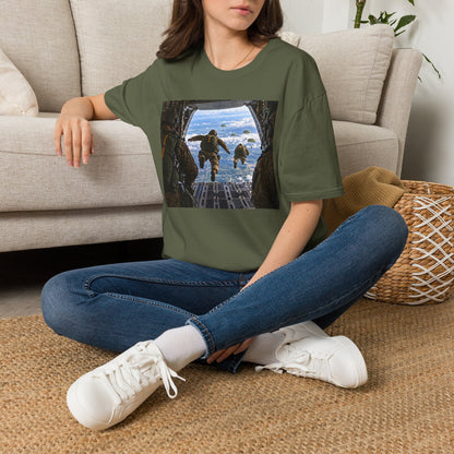 Parachute Jump Soldiers T-Shirt — Military Airborne Jump Photo Tee
