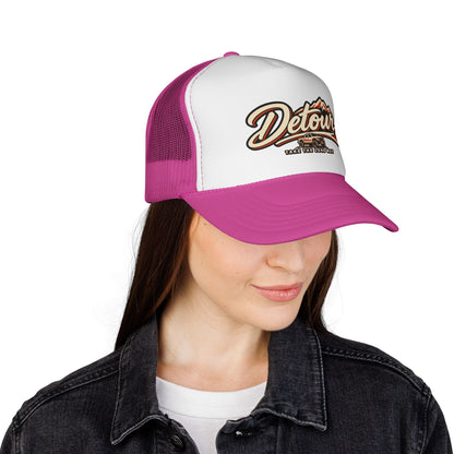 Detour Trucker Hat — Vintage Road Trip Mesh Cap