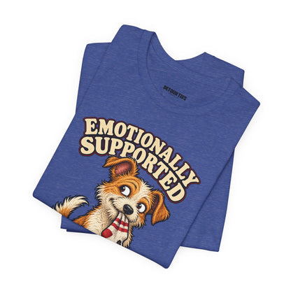 Emotionally Supported by a Menace Tee — Cute Puppy Graphic T‑Shirt