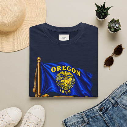Oregon State Flag T-Shirt — 'Allis Volat Propria' Vintage Banner Tee
