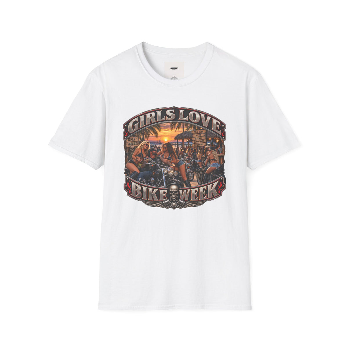 Girls Love Bike Week T-Shirt — Biker Bar Sunset Graphic Tee