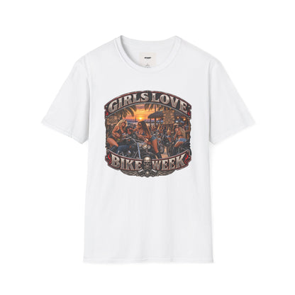 Girls Love Bike Week T-Shirt — Biker Bar Sunset Graphic Tee