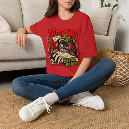 Vampurr Bites Again Cat Horror Graphic T-Shirt