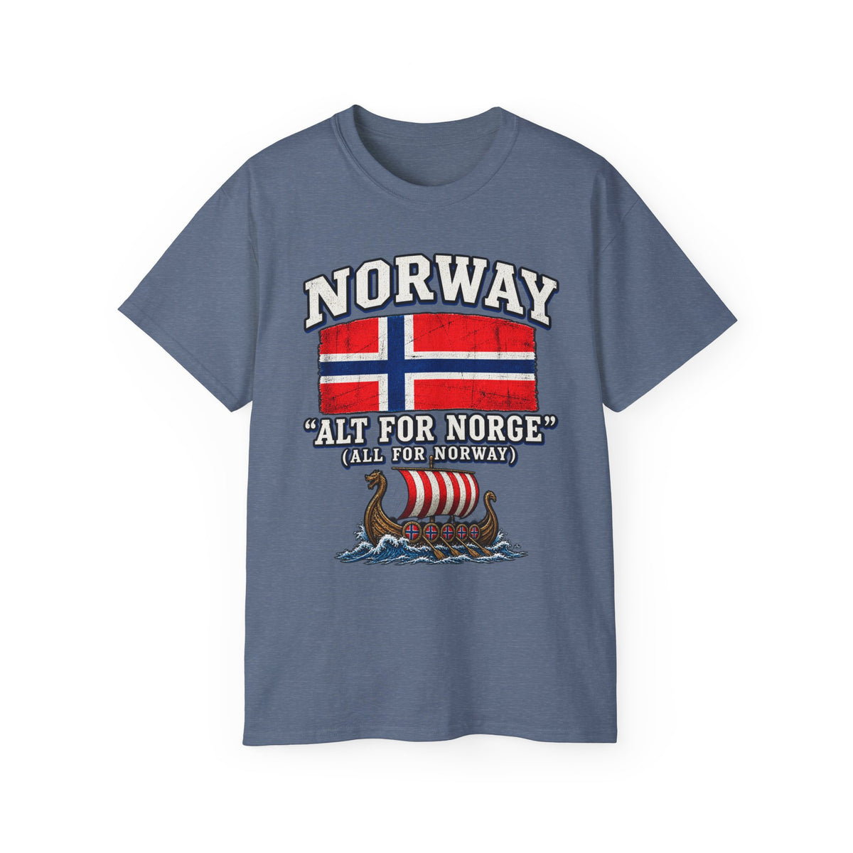 Norway Flag Viking Ship T‑Shirt — "Alt For Norge" Patriotic Tee