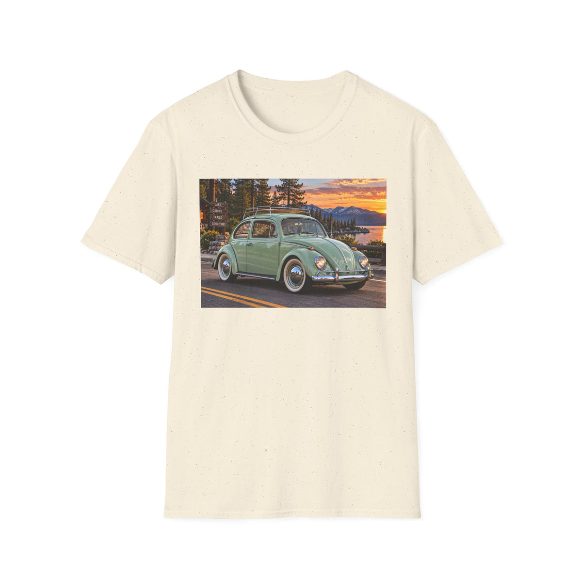 Classic VW Beetle Sunset T-Shirt — Vintage Car Lover Tee