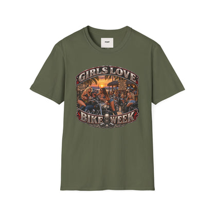 Girls Love Bike Week T-Shirt — Biker Bar Sunset Graphic Tee