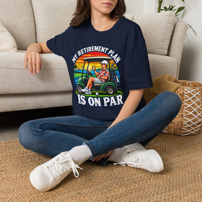 Retirement Golf T-Shirt — “My Retirement Plan Is On Par” Vintage Golf Cart Design